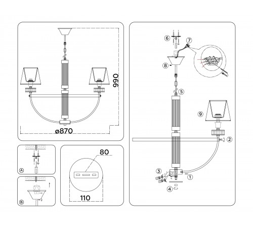 Подвесная люстра Ambrella Light LH71253 HIGH LIGHT Подвесная люстра Ambrella Light LH71253 HIGH LIGHT