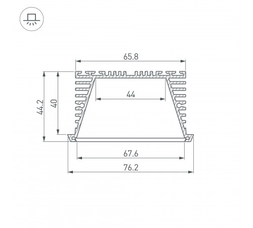 Профиль Arlight 019881 KLUS-POWER-RW70F-2000 ANOD Профиль Arlight 019881 KLUS-POWER-RW70F-2000 ANOD