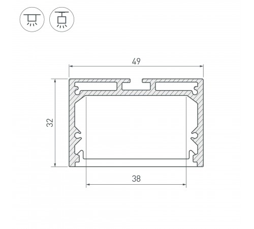 Профиль накладной Arlight 037467 SL-LINE Профиль накладной Arlight 037467 SL-LINE