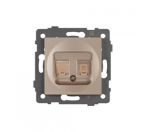 Розетка двойная RJ-12 и Ethernet RJ-45, без рамки Arlight 49850 SCT Розетка двойная RJ-12 и Ethernet RJ-45, без рамки Arlight 49850 SCT