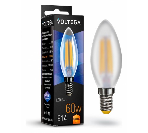 Лампа светодиодная Voltega 7044 Candel matt 6W Лампа светодиодная Voltega 7044 Candel matt 6W