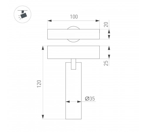 Светильник на штанге Arlight 035000(1) MAG-SPOT Светильник на штанге Arlight 035000(1) MAG-SPOT