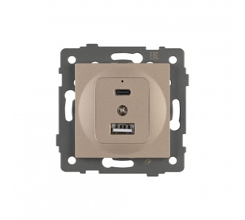 Механизм розетки 2хUSB type A и C Arlight 49841 SCT