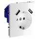 Розетка с заземлением и со шторкой и 2хUSB type A, без рамки Voltum VLS040401 S70