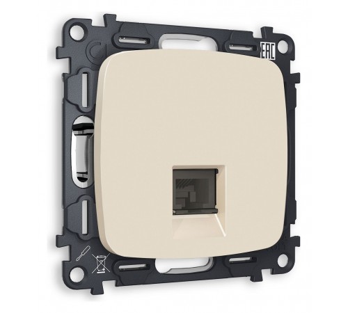 Розетка Ethernet RJ-45 и со шторками, без рамки Ambrella Volt MO332010 Quant Розетка Ethernet RJ-45 и со шторками, без рамки Ambrella Volt MO332010 Quant