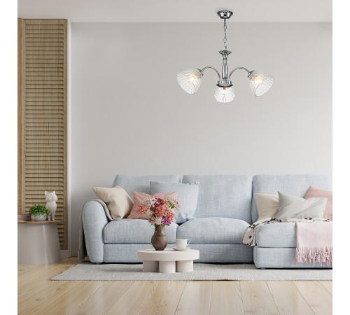 Подвесная люстра Escada 658/3PL Chrome Freesia Подвесная люстра Escada 658/3PL Chrome Freesia