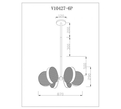 Люстра на штанге Moderli V10427-6P Bari Люстра на штанге Moderli V10427-6P Bari