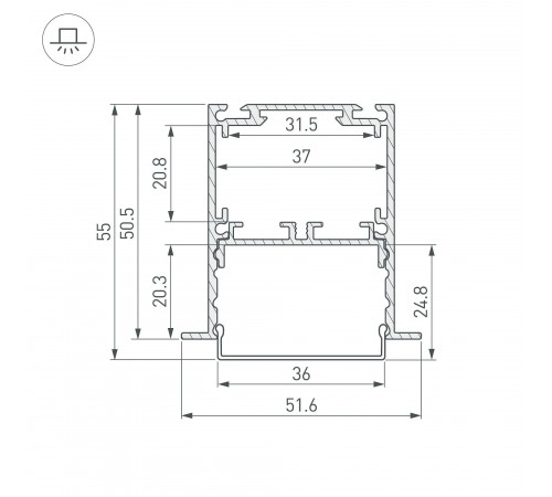 Профиль встраиваемый Arlight 044685 SL-LINIA Профиль встраиваемый Arlight 044685 SL-LINIA