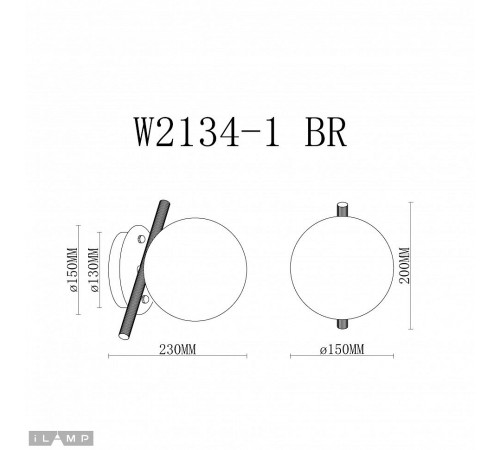 Бра iLamp W2134-1 BR Golden Бра iLamp W2134-1 BR Golden