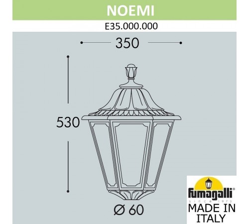 Плафон полимерный Fumagalli E35.000.000.VYH27 Noemi Плафон полимерный Fumagalli E35.000.000.VYH27 Noemi