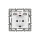 Розетка с заземлением и 2хUSB type A, без рамки Arlight 43733 SCT