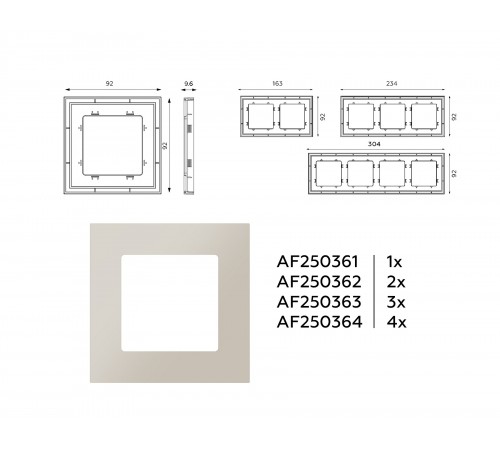 Рамка на 1 пост Ambrella Volt AF250361 Qubi Рамка на 1 пост Ambrella Volt AF250361 Qubi
