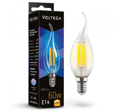 Лампа светодиодная Voltega 7209 Candle wind 6W Лампа светодиодная Voltega 7209 Candle wind 6W