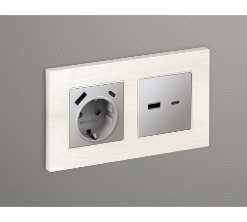 Накладка для розетки type A и C Ambrella Volt AP5110 Quant Накладка для розетки type A и C Ambrella Volt AP5110 Quant