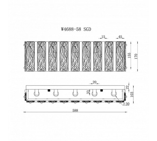 Накладной светильник iLamp W4688-58 SGD Panorama Накладной светильник iLamp W4688-58 SGD Panorama