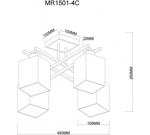 Люстра на штанге MyFar MR1501-4C Eileen Люстра на штанге MyFar MR1501-4C Eileen