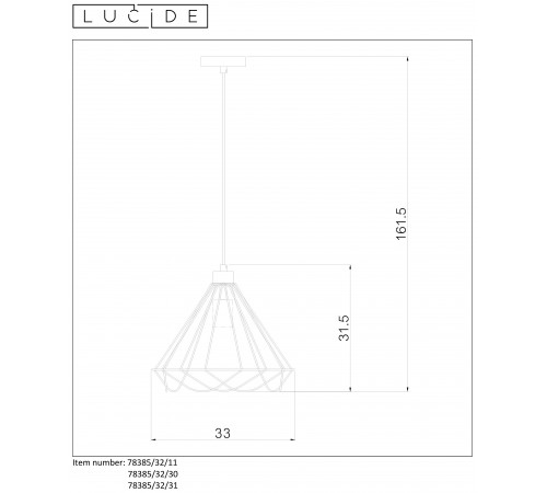 Подвесной светильник Lucide 78385/32/31 Kyara Подвесной светильник Lucide 78385/32/31 Kyara