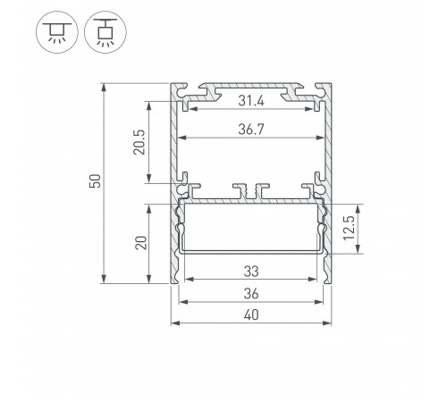 Профиль накладной Arlight 044666 SL-LINE Профиль накладной Arlight 044666 SL-LINE