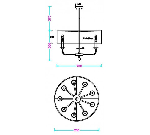 Светильник на штанге MyFar MR2440-9P Maria Светильник на штанге MyFar MR2440-9P Maria