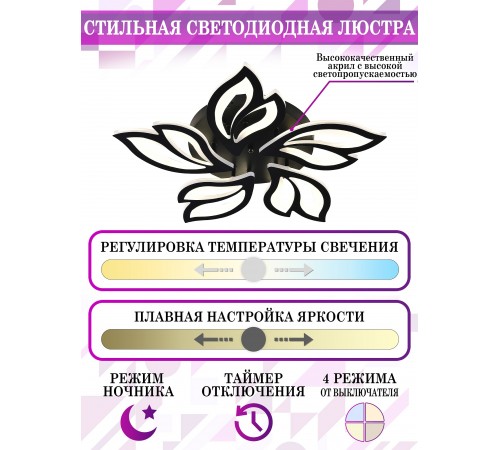Потолочная люстра Natali Kovaltseva HIGH-TECH LED LAMPS 82006 BLACK High-Tech Led Lamps Потолочная люстра Natali Kovaltseva HIGH-TECH LED LAMPS 82006 BLACK High-Tech Led Lamps