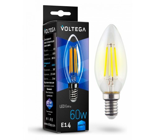 Лампа светодиодная Voltega 7020 Candle 6W Лампа светодиодная Voltega 7020 Candle 6W