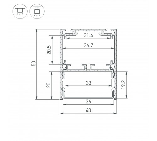 Профиль накладной Arlight 044666 SL-LINE Профиль накладной Arlight 044666 SL-LINE