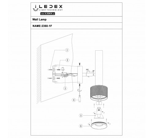 Бра iLedex 2360-1 BK+BR Delta