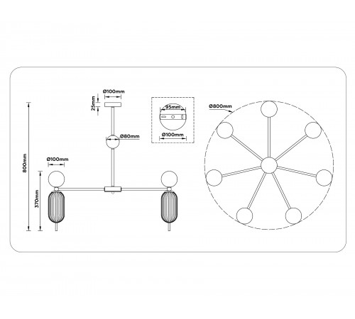 Люстра на штанге Ambrella Light LH53106 LH Люстра на штанге Ambrella Light LH53106 LH