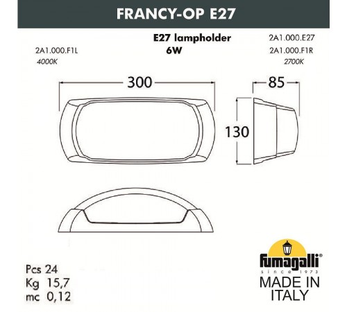 Накладной светильник Fumagalli 2A1.000.000.AYF1R Francy Накладной светильник Fumagalli 2A1.000.000.AYF1R Francy