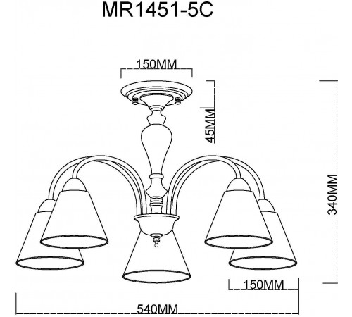 Люстра на штанге MyFar MR1451-5C Anna Люстра на штанге MyFar MR1451-5C Anna