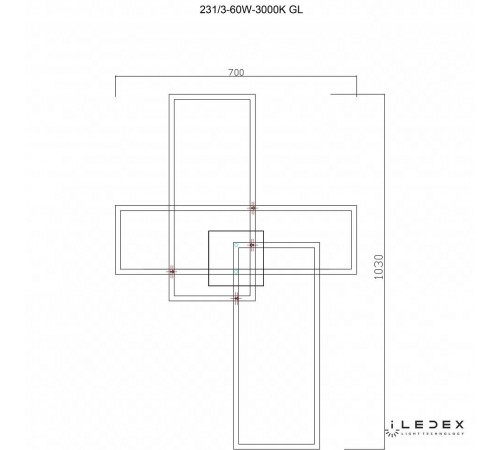 Потолочная люстра iLedex 231/3-60W-3000K GL Grace