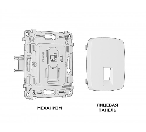 Розетка Ethernet RJ-45 и со шторками, без рамки Ambrella Volt MO912010 Quant