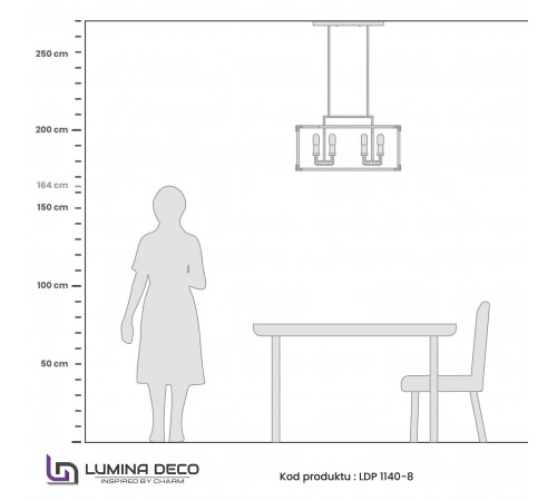 Подвесной светильник LUMINA DECO LDP 1140-8 BK+MD Waldorf Подвесной светильник LUMINA DECO LDP 1140-8 BK+MD Waldorf