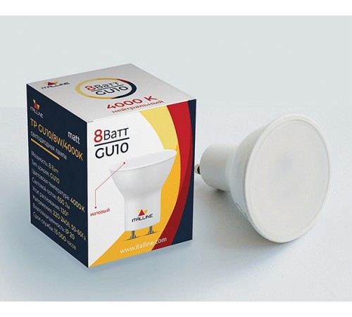Лампа светодиодная Italline TP GU10/8W/4000K matt TP Лампа светодиодная Italline TP GU10/8W/4000K matt TP