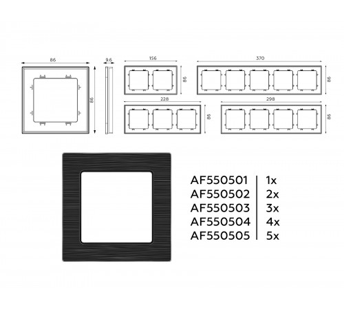 Рамка на 3 поста Ambrella Volt AF550503 Platos Металл