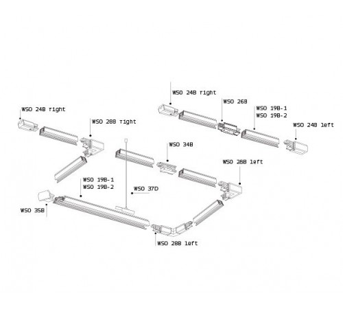 Трек накладной Italline WSO 19B-1 white WSO Трек накладной Italline WSO 19B-1 white WSO