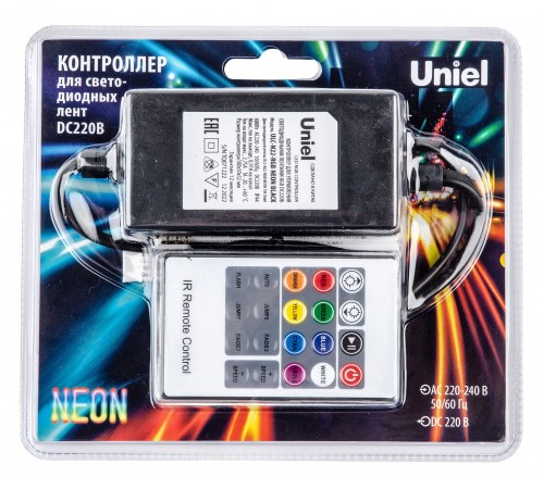 Контроллер-регулятор цвета RGB с пультом ДУ Uniel UL-00010579 ULC-N22-RGB Контроллер-регулятор цвета RGB с пультом ДУ Uniel UL-00010579 ULC-N22-RGB