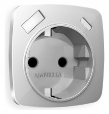 Накладка для розетки с заземлением и со шторками и 2хUSB type A и C Ambrella Volt OP4100 Quant