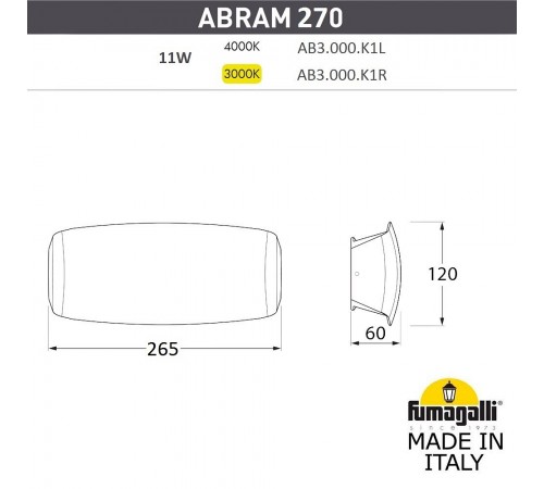 Накладной светильник Fumagalli AB3.000.000.AXP1L Abram Накладной светильник Fumagalli AB3.000.000.AXP1L Abram