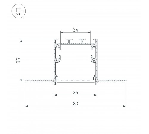 Профиль встраиваемый Arlight 036225 SL-LINIA Профиль встраиваемый Arlight 036225 SL-LINIA