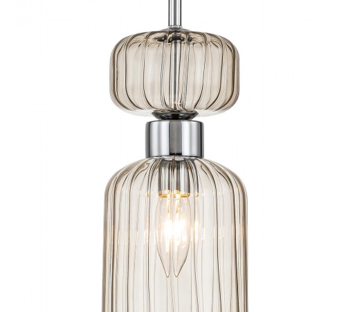Подвесной светильник Escada 1141/1S Chrome/Beige Gloss Подвесной светильник Escada 1141/1S Chrome/Beige Gloss