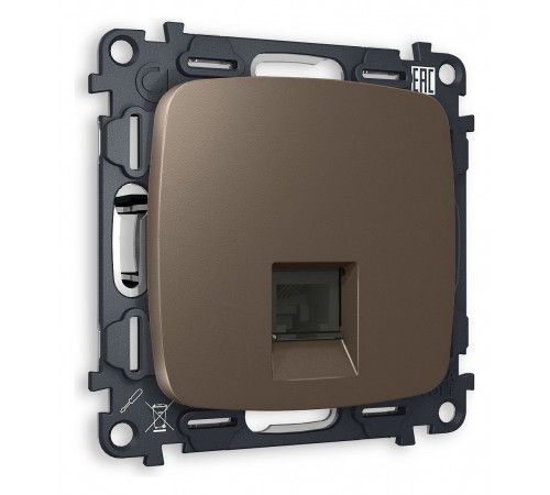 Розетка Ethernet RJ-45 и со шторками, без рамки Ambrella Volt MO642010 Quant Розетка Ethernet RJ-45 и со шторками, без рамки Ambrella Volt MO642010 Quant