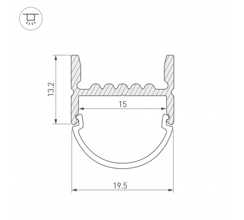 Профиль накладной Arlight 018859 ARH-WIDE-H20-2000 ANOD Профиль накладной Arlight 018859 ARH-WIDE-H20-2000 ANOD