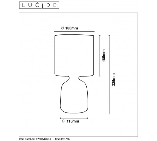 Настольная лампа декоративная Lucide 47503/81/31 Cosby