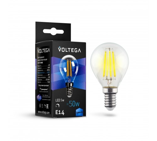 Лампа светодиодная Voltega 8465 Globe dim 5W