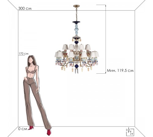 Подвесная люстра Loft it 10203/12+8 Mult Grace