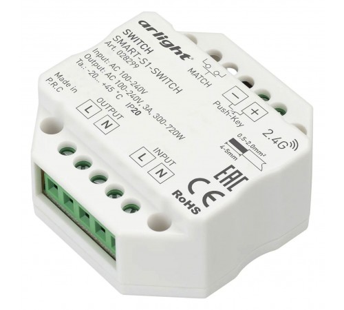 Контроллер-выключатель Wi-Fi для смартфонов и планшетов Arlight 028299 SMART Контроллер-выключатель Wi-Fi для смартфонов и планшетов Arlight 028299 SMART