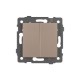 Выключатель двухклавишный без рамки Arlight 49890 SWT