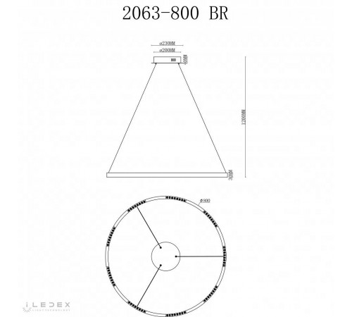 Подвесной светильник iLedex 2063-D800 BR Vision