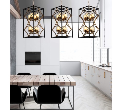 Подвесная люстра LUMINA DECO LDP 1223-8 BK+MD Quadrato Подвесная люстра LUMINA DECO LDP 1223-8 BK+MD Quadrato